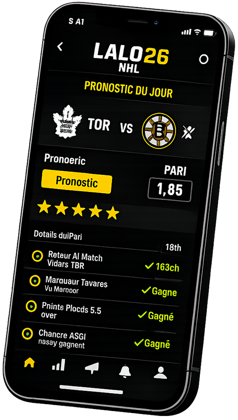 Aperçu de l'application Lalo26 NHL